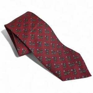 Frangi 100% Silk Red Pattern Necktie Made in Italy  Luxury Designer Tie